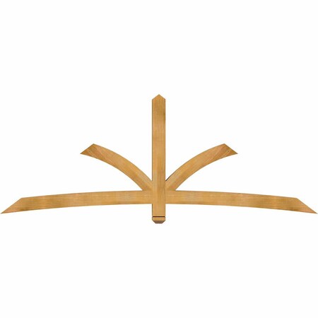Ekena Millwork Davenport Rough Sawn Timber Gable Bracket, Western Red Cedar, 96"W x 36"H x 4"D x 4"F, 9/12 Pitch GBW096X36X0404DAV00RWR